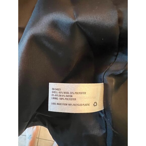 Gap Grey Women's Wool Blend Coat w/Black Leather Trim Size XS - Picture 5 of 6